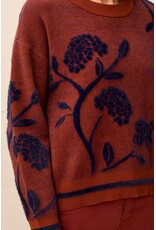 TRIBAL L/S CREW NECK SWEATER - CEDAR