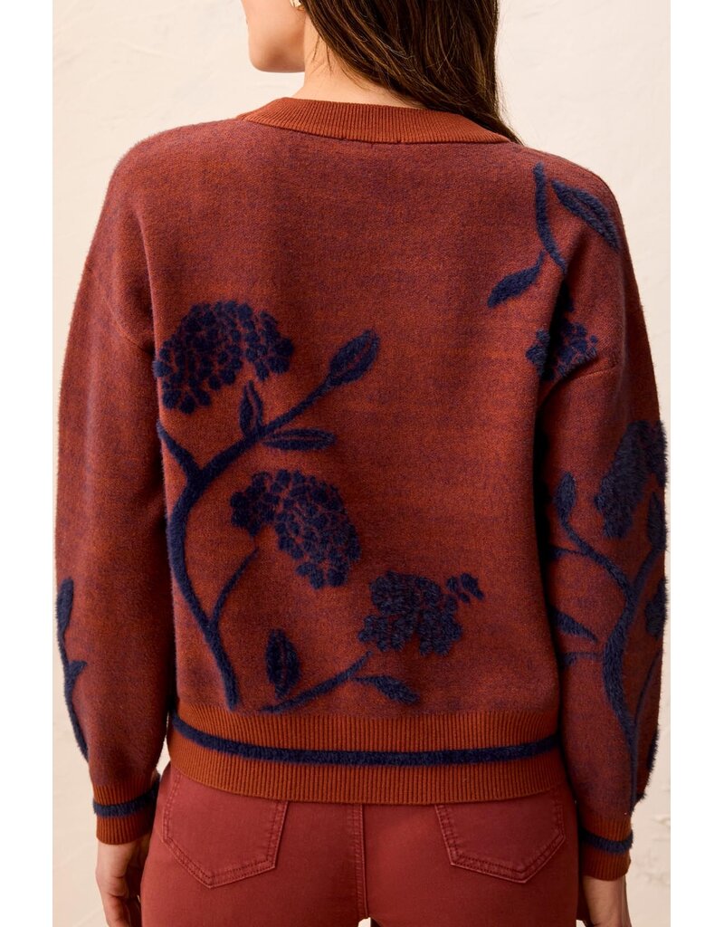 TRIBAL L/S CREW NECK SWEATER - CEDAR