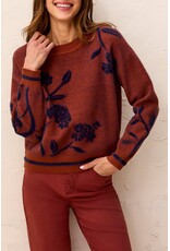 TRIBAL L/S CREW NECK SWEATER - CEDAR