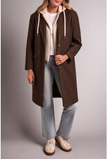 TRIBAL CAR COAT W/ FOOLER HOODIE - CHOCOLATE