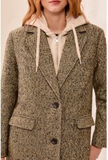 TRIBAL CAR COAT W/ FOOLER HOODIE - SADDLE BROWN