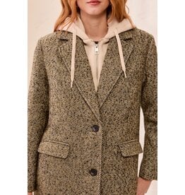 TRIBAL CAR COAT W/ FOOLER HOODIE - SADDLE BROWN