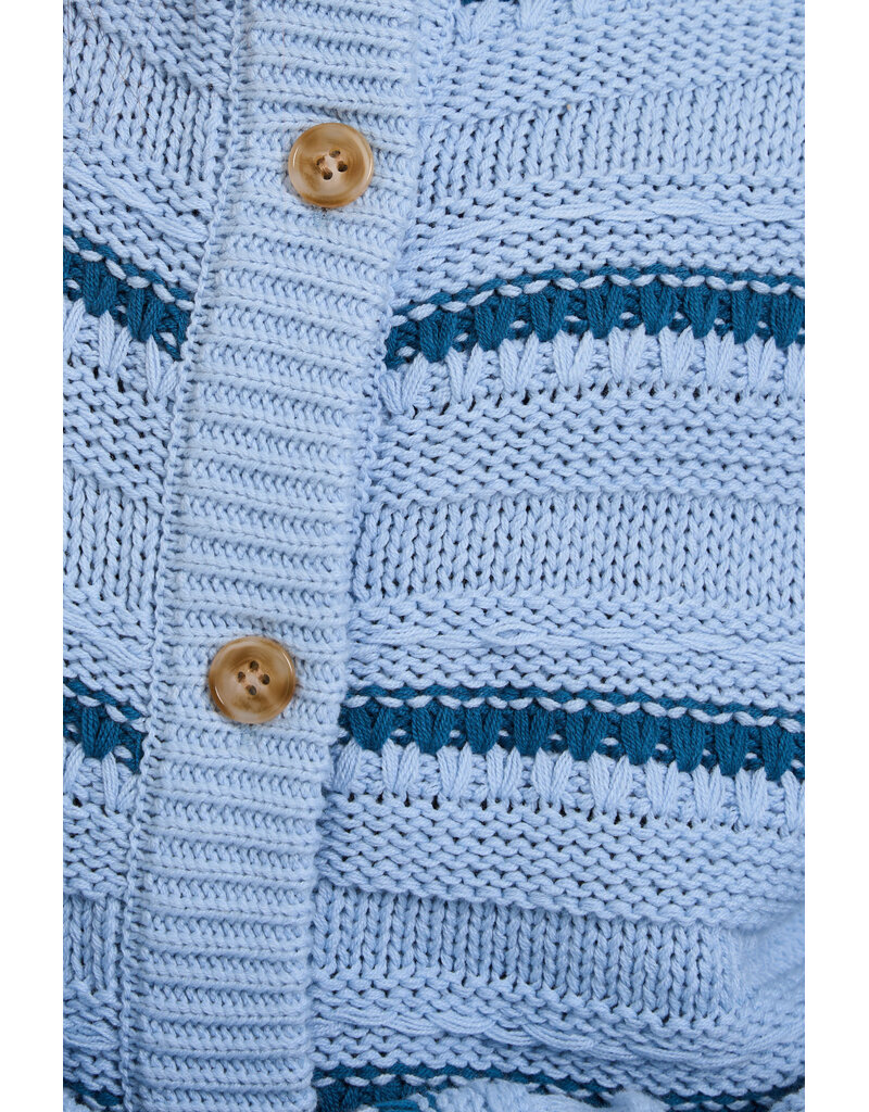 24COLOURS BLUE KNIT CARDIGAN