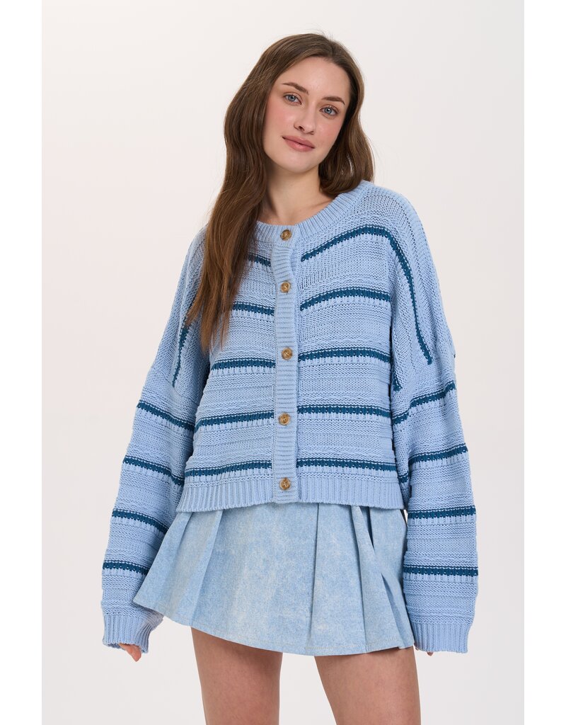 24COLOURS BLUE KNIT CARDIGAN