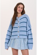 24COLOURS BLUE KNIT CARDIGAN