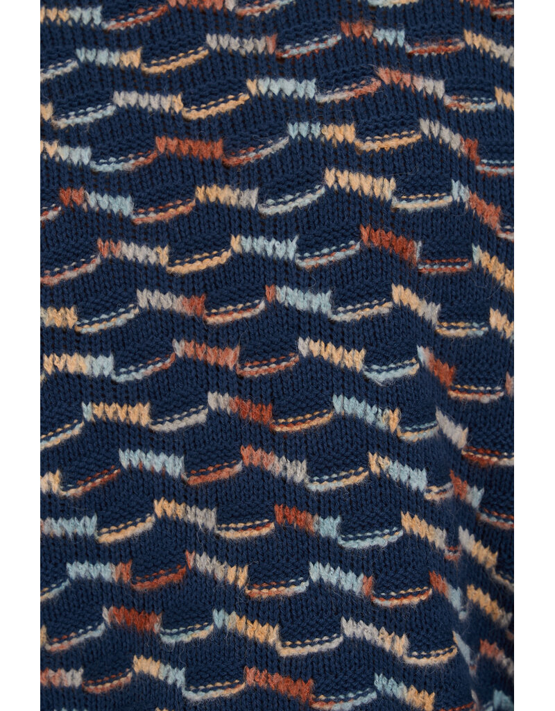24COLOURS NAVY MULTI COLORED COTTON BLND SWEATER