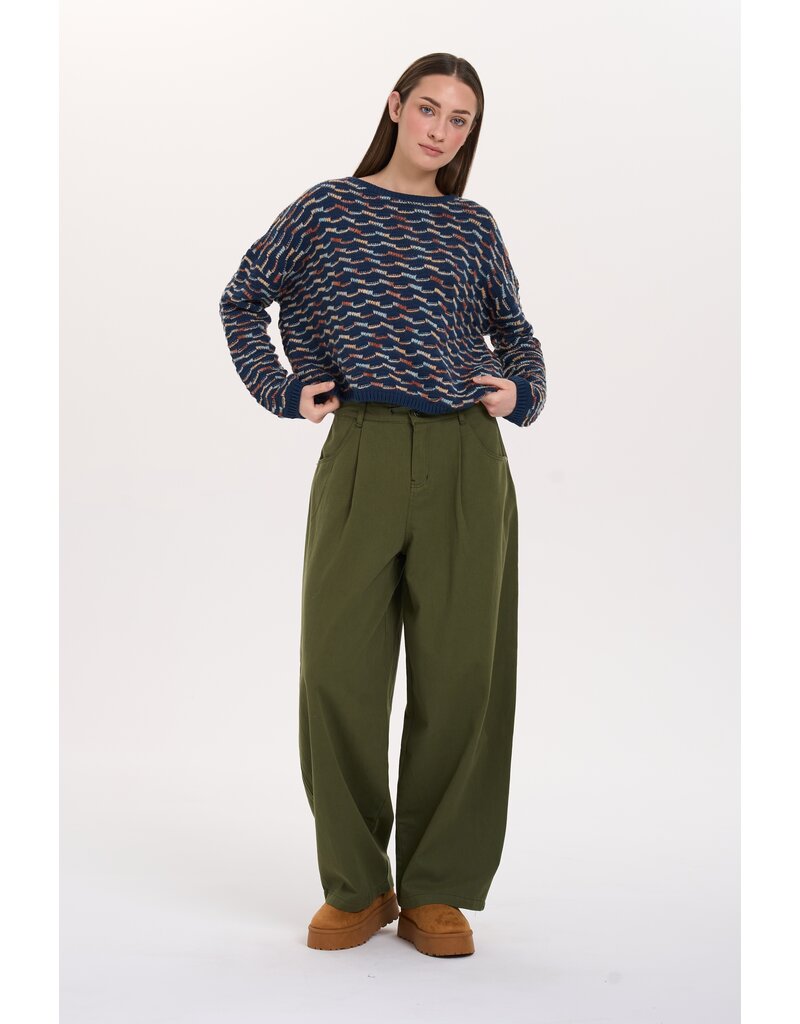 24COLOURS NAVY MULTI COLORED COTTON BLND SWEATER