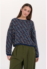 24COLOURS NAVY MULTI COLORED COTTON BLND SWEATER