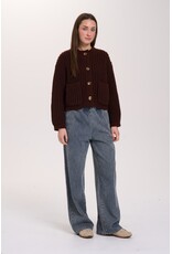 24COLOURS BROWN KNIT CARDIGAN