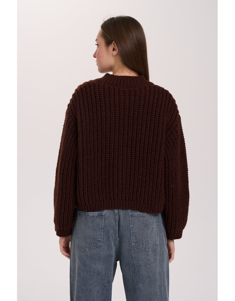 24COLOURS BROWN KNIT CARDIGAN