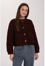 24COLOURS BROWN KNIT CARDIGAN