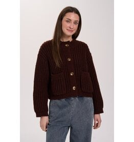 24COLOURS BROWN KNIT CARDIGAN