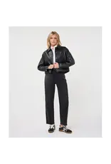 CROPPED VEGAN LEATHER JACKET