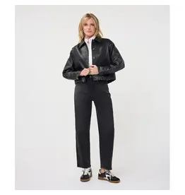 CROPPED VEGAN LEATHER JACKET