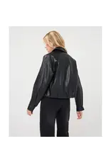 CROPPED VEGAN LEATHER JACKET
