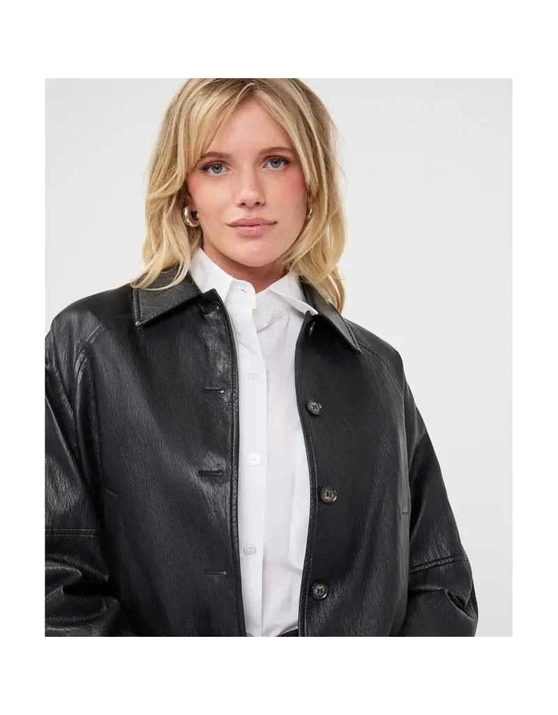 CROPPED VEGAN LEATHER JACKET