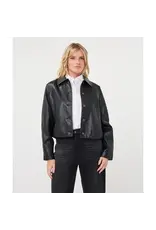 CROPPED VEGAN LEATHER JACKET