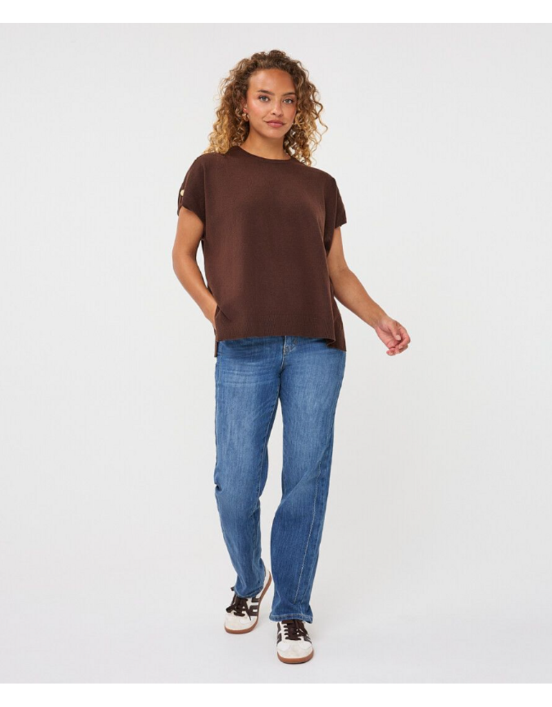 FINE KNIT TOP WITH BUTTONS
