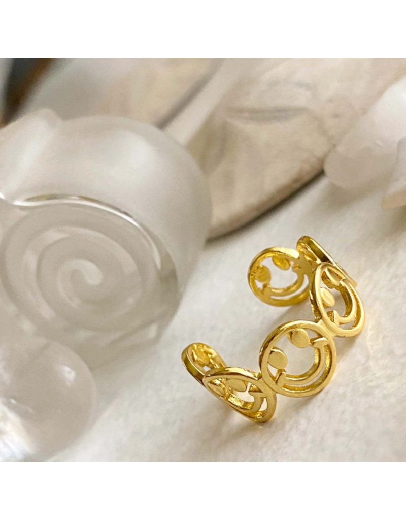 PIKA & BEAR DONT WORRY BE HAPPY CHAIN RING