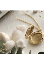 PIKA & BEAR ADELAIDE ORNATE ROUND LOCKET NECKLACE - GOLD