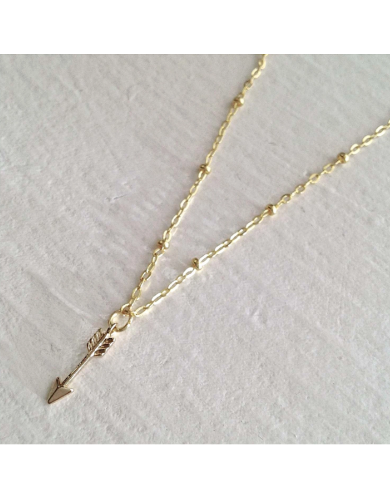PIKA & BEAR BULLSEYE TINY ARROW NECKLACE