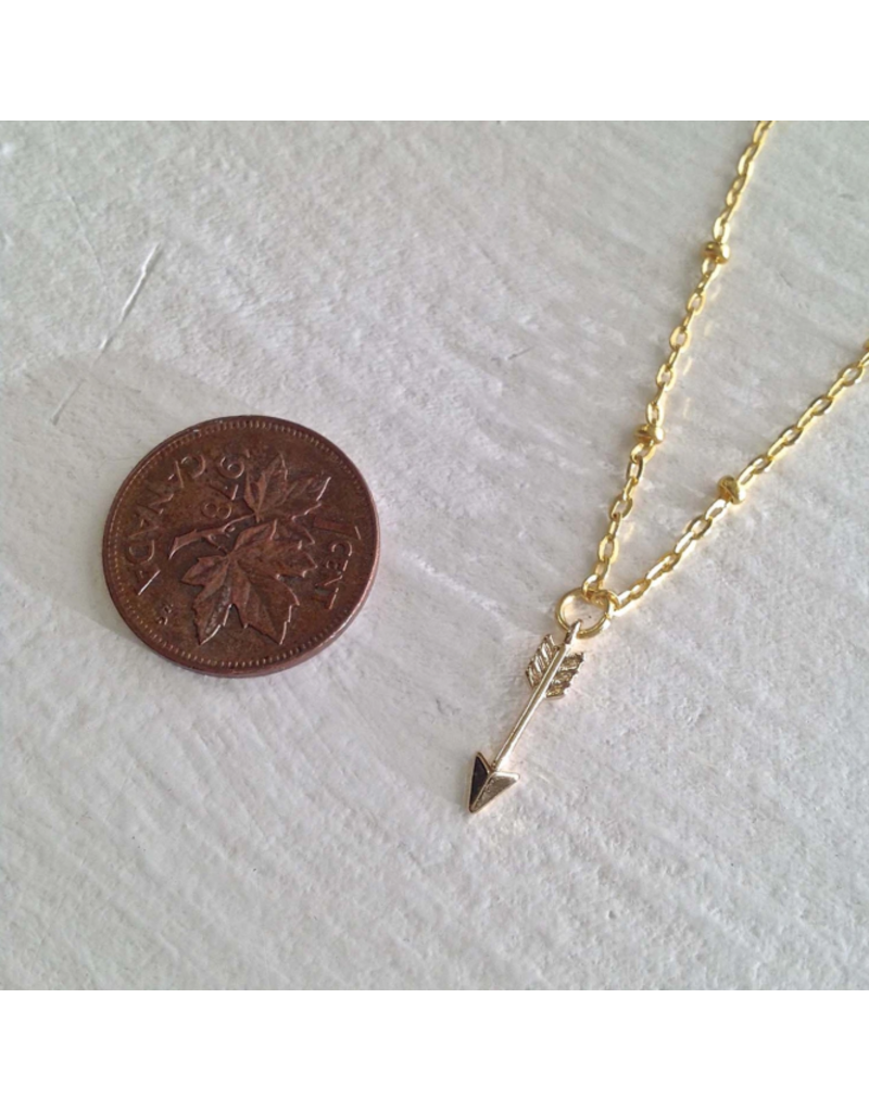 PIKA & BEAR BULLSEYE TINY ARROW NECKLACE