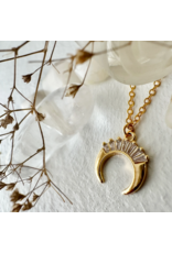 PIKA & BEAR KHONSU CRESCENT MOON NECKLACE - GOLD