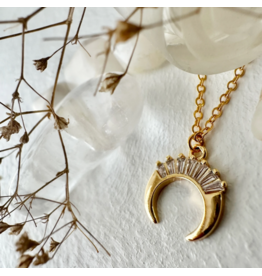 PIKA & BEAR KHONSU CRESCENT MOON NECKLACE - GOLD