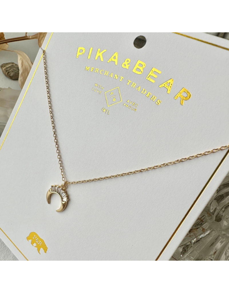 PIKA & BEAR KHONSU CRESCENT MOON NECKLACE - GOLD