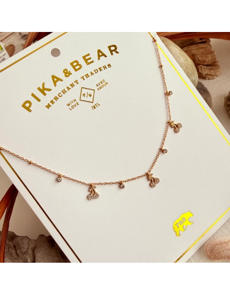 PIKA & BEAR CHERRY BOMB CHARM NECKLACE