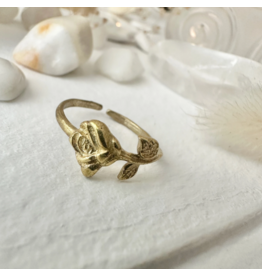 PIKA & BEAR BEAUMONT ROSE RING RAW BRASS