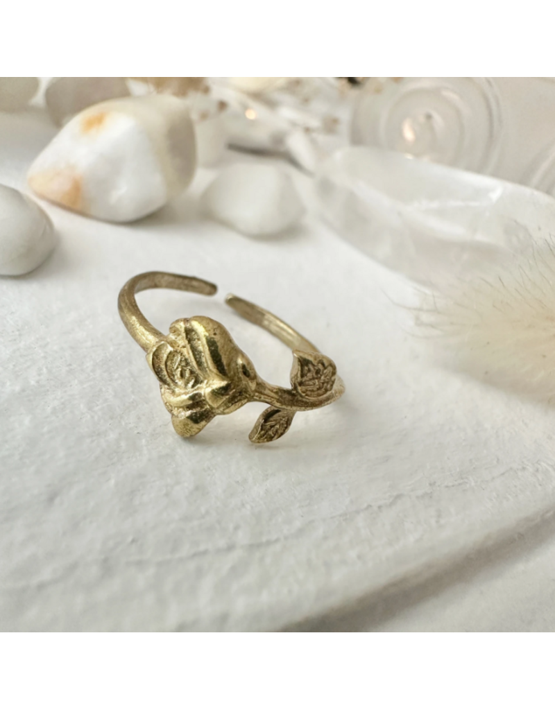 PIKA & BEAR BEAUMONT ROSE RING RAW BRASS