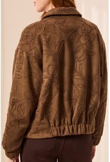 TRIBAL FLORAL DETAILED JACKET - DARK FOSSIL