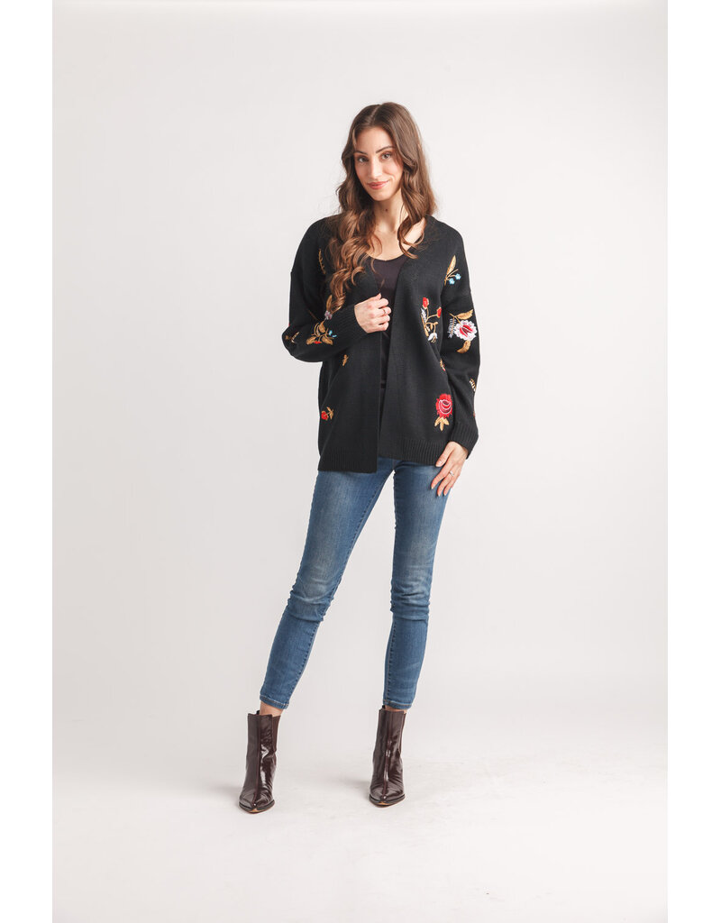 EMBROIDERED FLORAL CARDIGAN