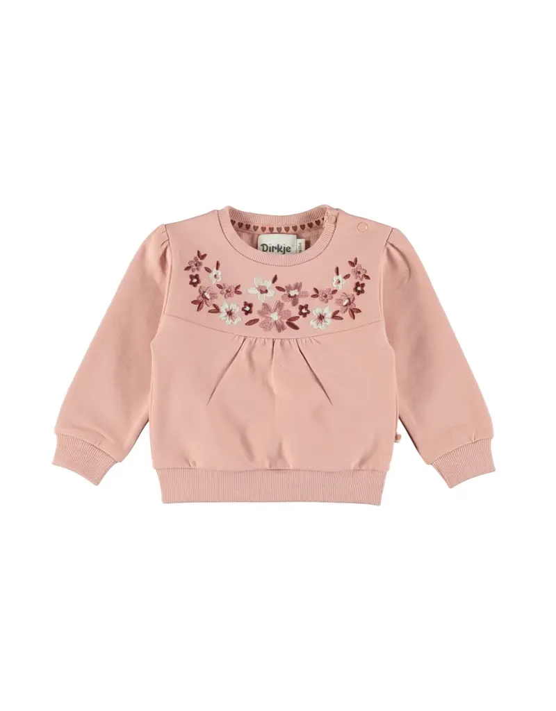 DIRKJE PINK SWEATER W/ FLORAL PRINT