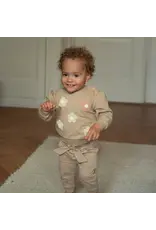 DIRKJE TAUPE SWEATER W/ FLOWERS