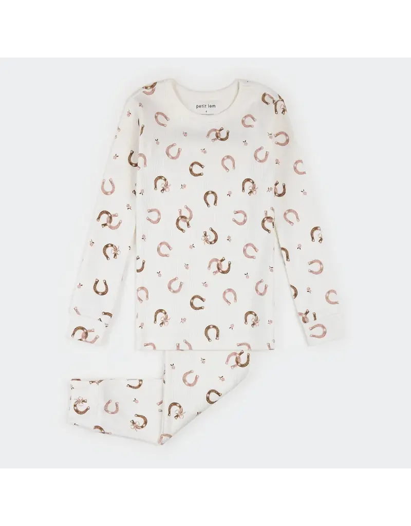 PETIT LEM 2PC HORSESHOE PAJAMA SET
