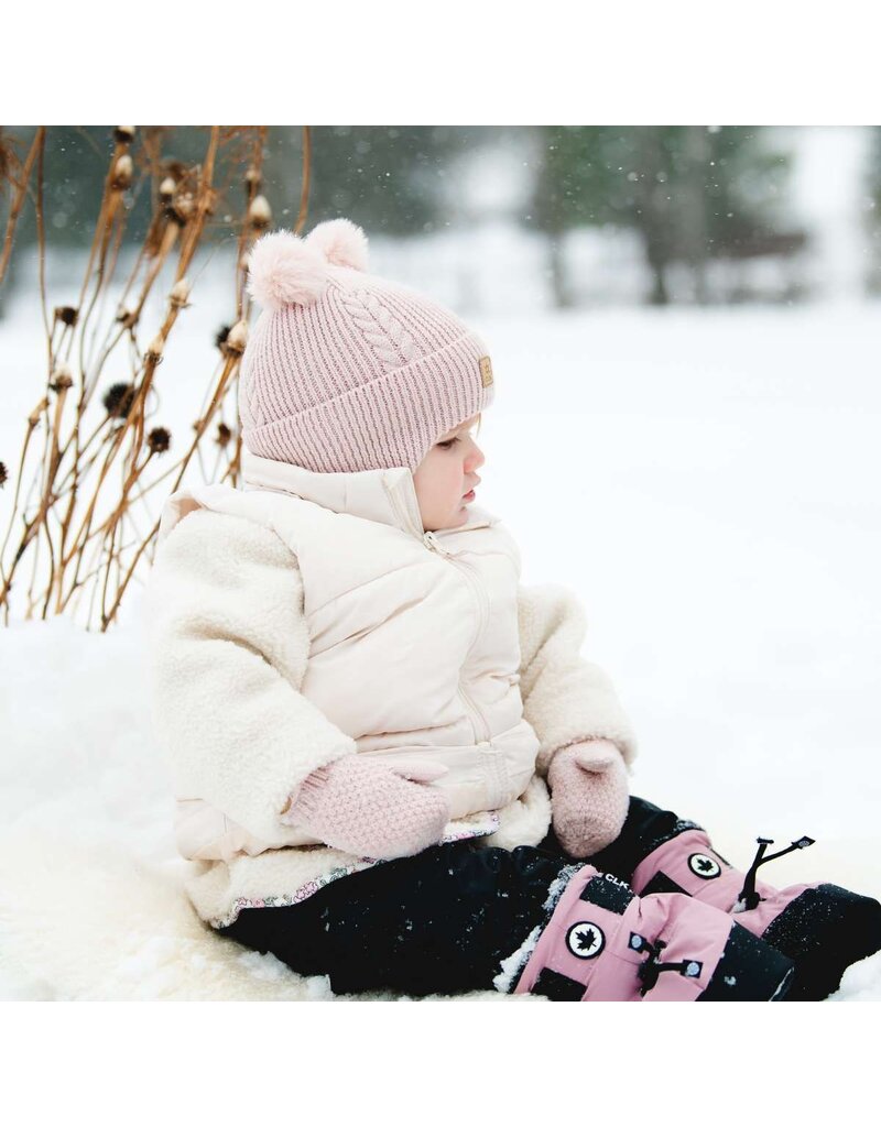CALI KIDS KNIT 2 POM POM HAT (0 - 3 MONTH) (2600)