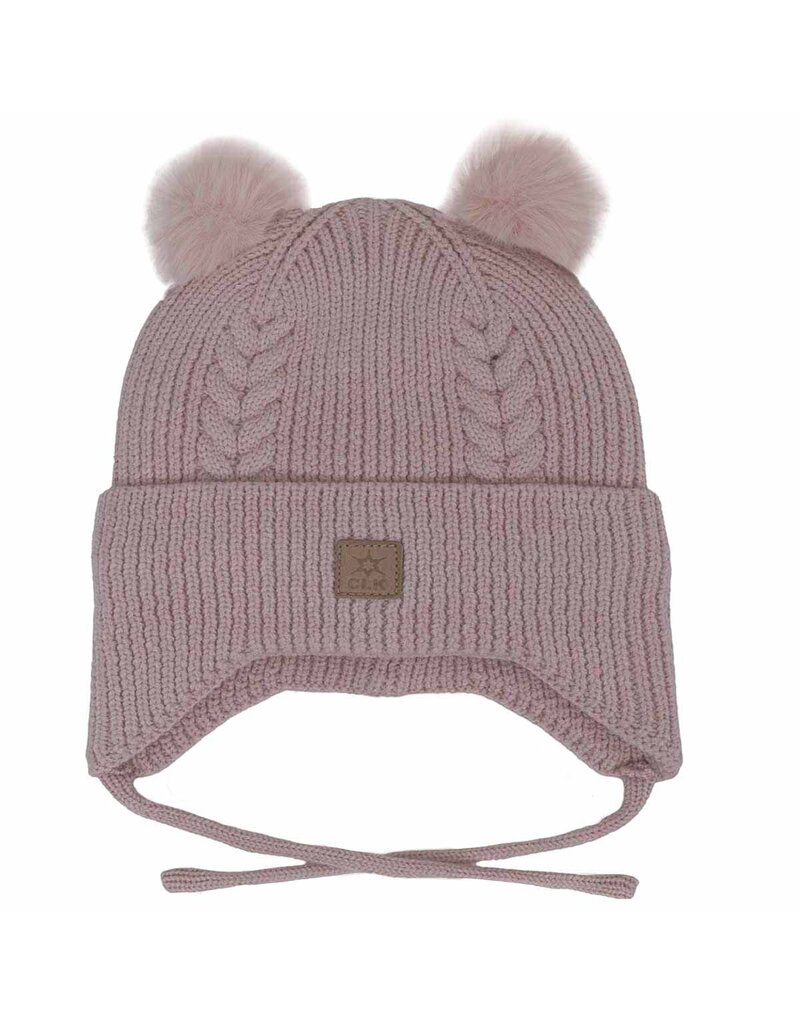 CALI KIDS KNIT 2 POM POM HAT (0 - 3 MONTH) (2600)