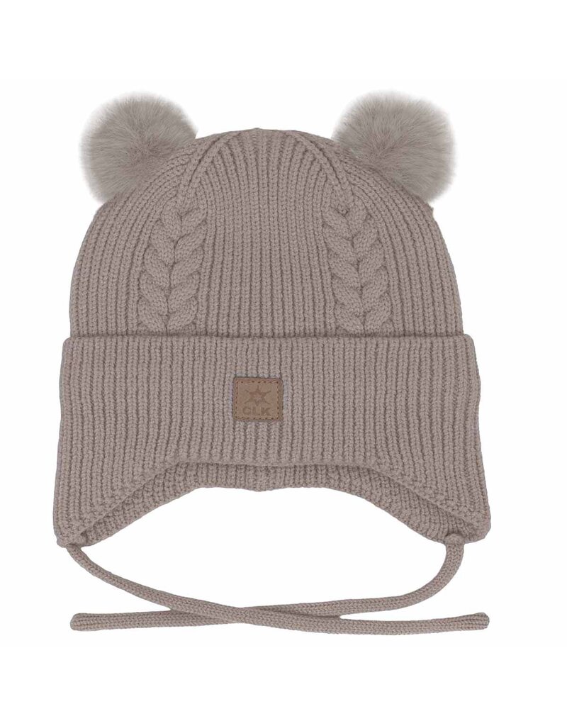 CALI KIDS KNIT 2 POM POM HAT (0 - 3 MONTH) (2600)
