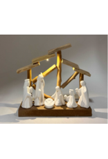 NATIVITY SCENE - WOOD & CERAMIC