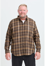BLEND CAI PLAID BUTTON UP SHIRT - TURKISH COFFEE