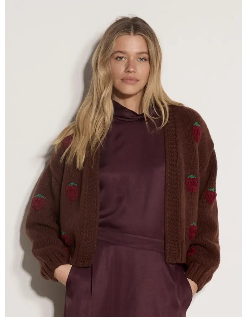RASPBERRIES HAND KNIT CARDIGAN