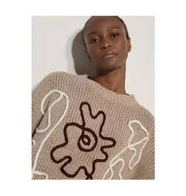 ABSTRACT CORNELY FLOWER CHUNKY SWEATER