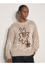 ABSTRACT CORNELY FLOWER CHUNKY SWEATER