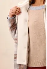 TRIBAL CAR COAT W/ FOOLER HOODIE - CREAM