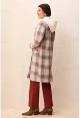 TRIBAL CAR COAT W/ FOOLER HOODIE - CREAM