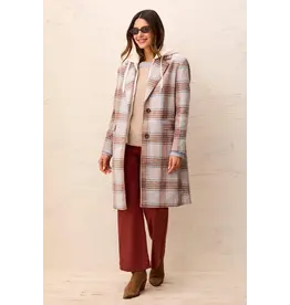 TRIBAL CAR COAT W/ FOOLER HOODIE - CREAM