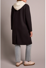 TRIBAL CAR COAT W/ FOOLER HOODIE - BLACK