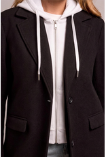 TRIBAL CAR COAT W/ FOOLER HOODIE - BLACK